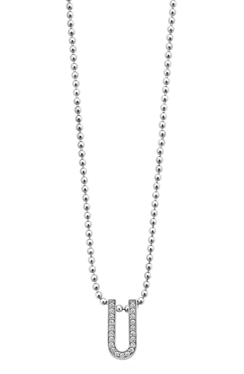 LAGOS Caviar Spark Diamond Pendant Necklace & Earrings Set, Alternate, color, Silver