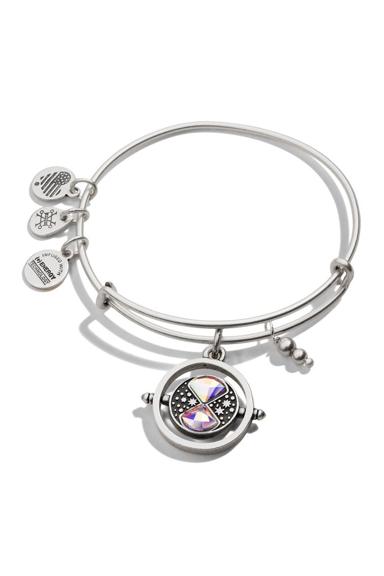 Harry Potter™ Time Turner Spinner Charm Bangle Bracelet, Main, color, Silver