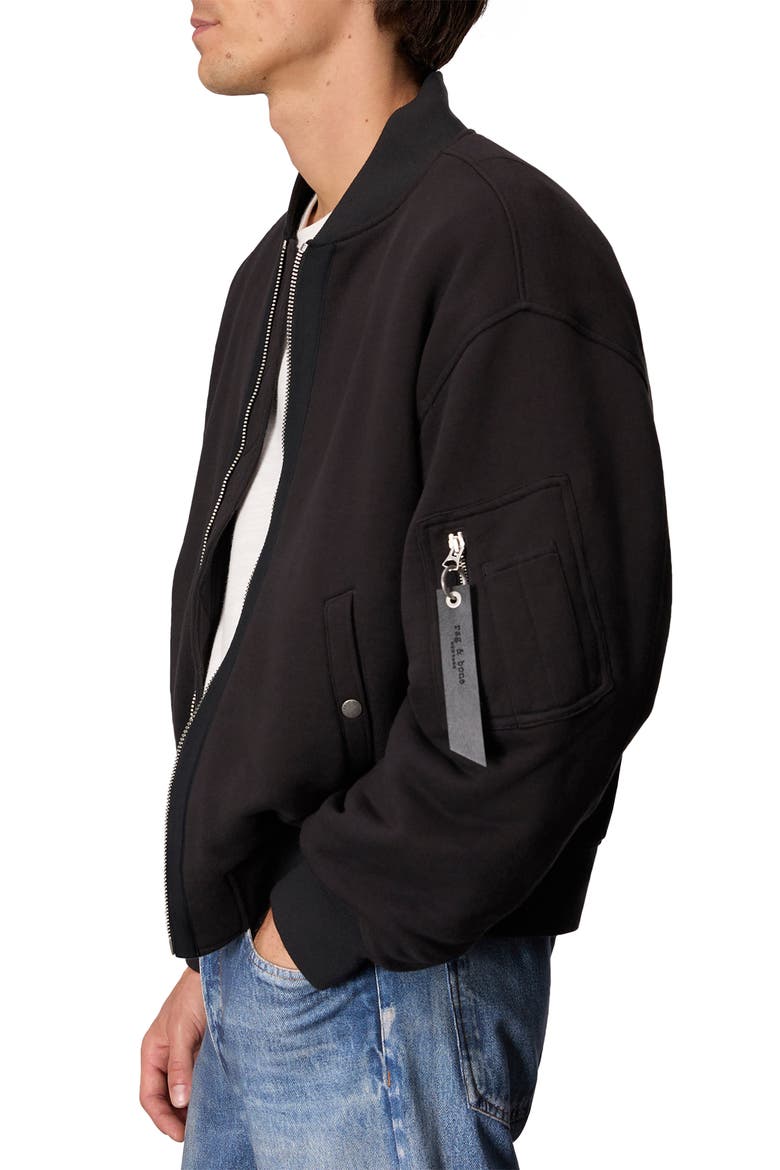 Manston Cotton Blend Bomber Jacket, Alternate, color, BLACK