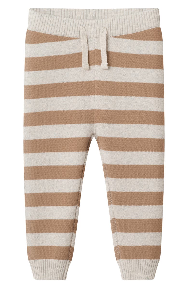 Andy & Evan Stripe Pumpkin Jacquard Cotton Sweater & Pants Set, Alternate, color, Beige