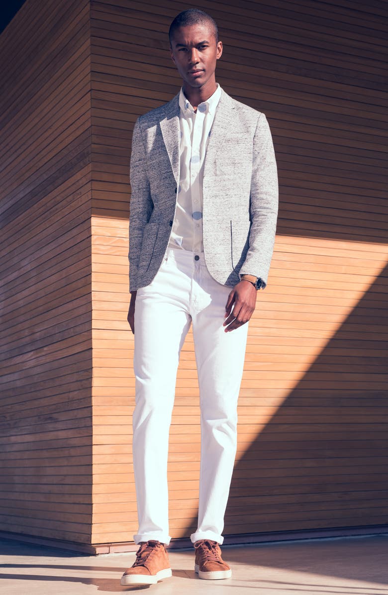 AG Tellis Sueded Stretch Sateen Slim Leg Pants, Alternate, color, Sulfur Fade To Graye