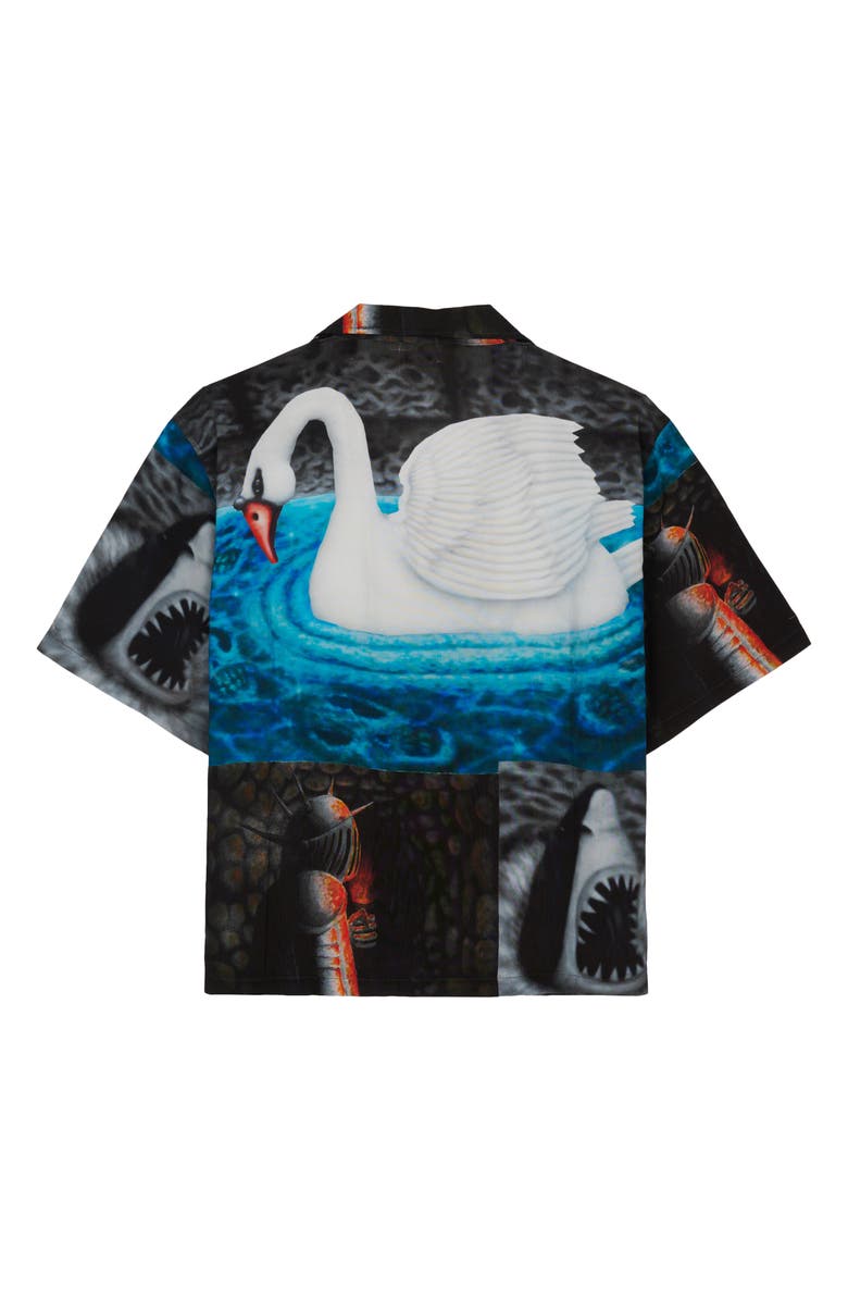 Brain Dead Copia Graphic Camp Shirt, Alternate, color, Black Multi