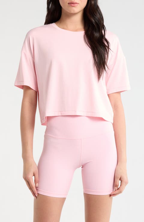 Pima Cotton Boxy Crop T-Shirt