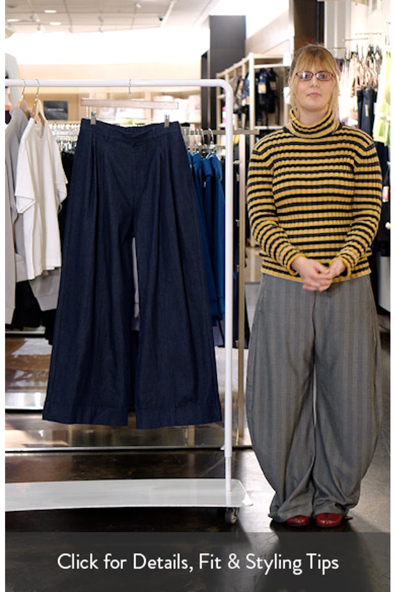 Elinor Cuffed Pleated Wide Leg Denim Pants video