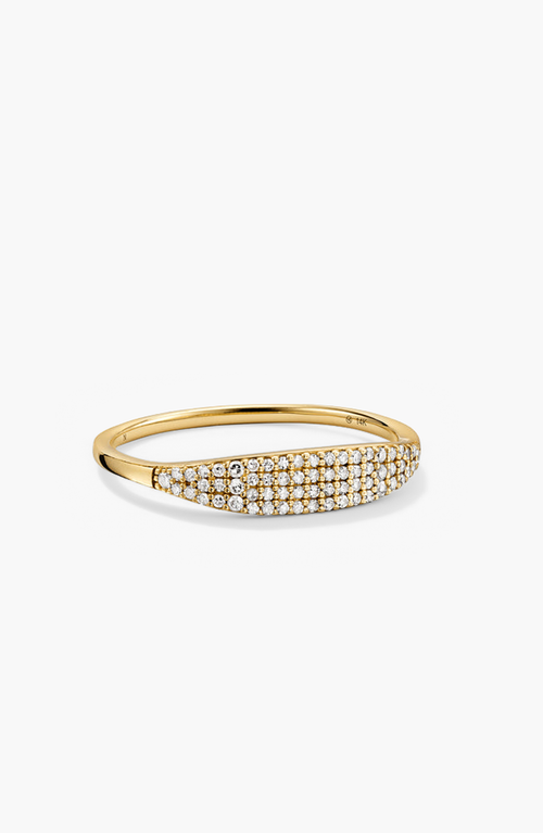 Mejuri Pavé Diamond Slim Signet Ring In Blue