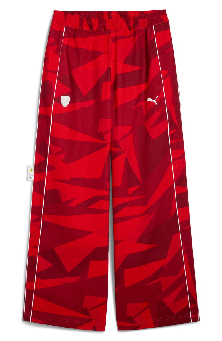 PUMA x Ferrari 20 Years of Red Cotton Twill Pants, Alternate, color, Rosso Corsa