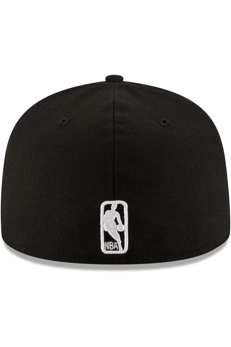 Men's New Era Black Oklahoma City Thunder Black & White Logo 59FIFTY Fitted Hat, Alternate, color, BLACK