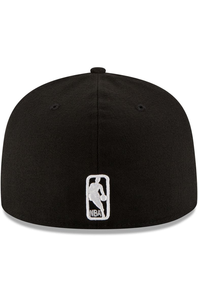 New Era Men's New Era Black Oklahoma City Thunder Black & White Logo 59FIFTY Fitted Hat, Alternate, color, Black