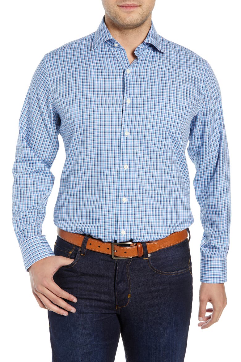Point Danger Check Sport Shirt, Main, color, DELTA
