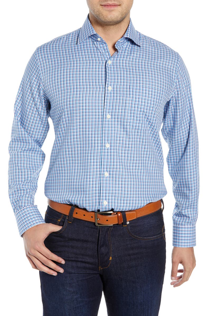 Peter Millar Point Danger Check Sport Shirt, Main, color,