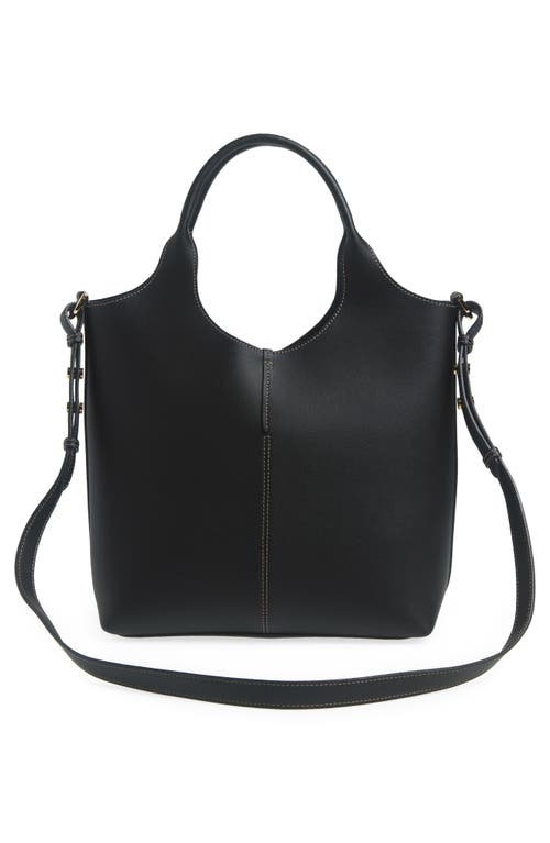 TOD'S TOD'S SMALL EBR TOP HANDLE LEATHER TOTE