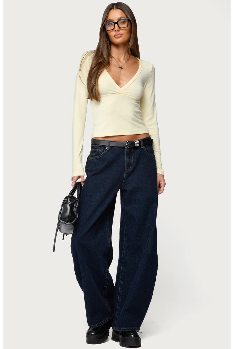 Jillian Low Rise Barrel Jeans, Alternate, color, DARK-BLUE