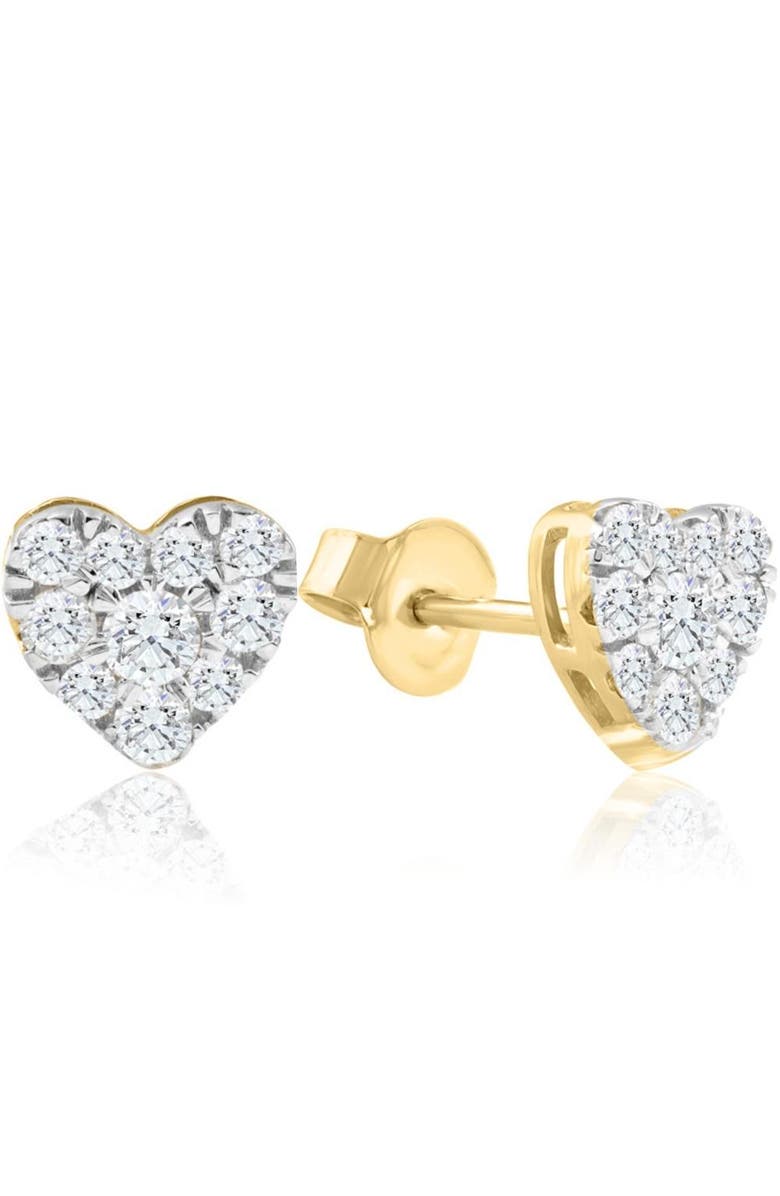 Bliss Diamond 1/2Ct Heart Shape Diamond Studs Gold Lab Grown 7mm Women's Earrings, Alternate, color, 