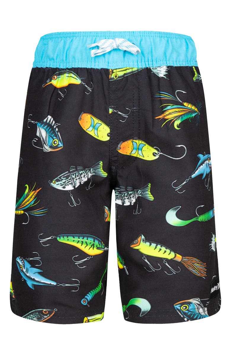 Hurley Kids' Fishing Lure Swim Trunks, Main, color, 
