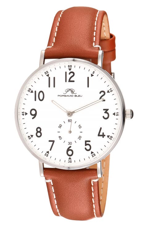 Rowan Leather Strap Watch, 40mm