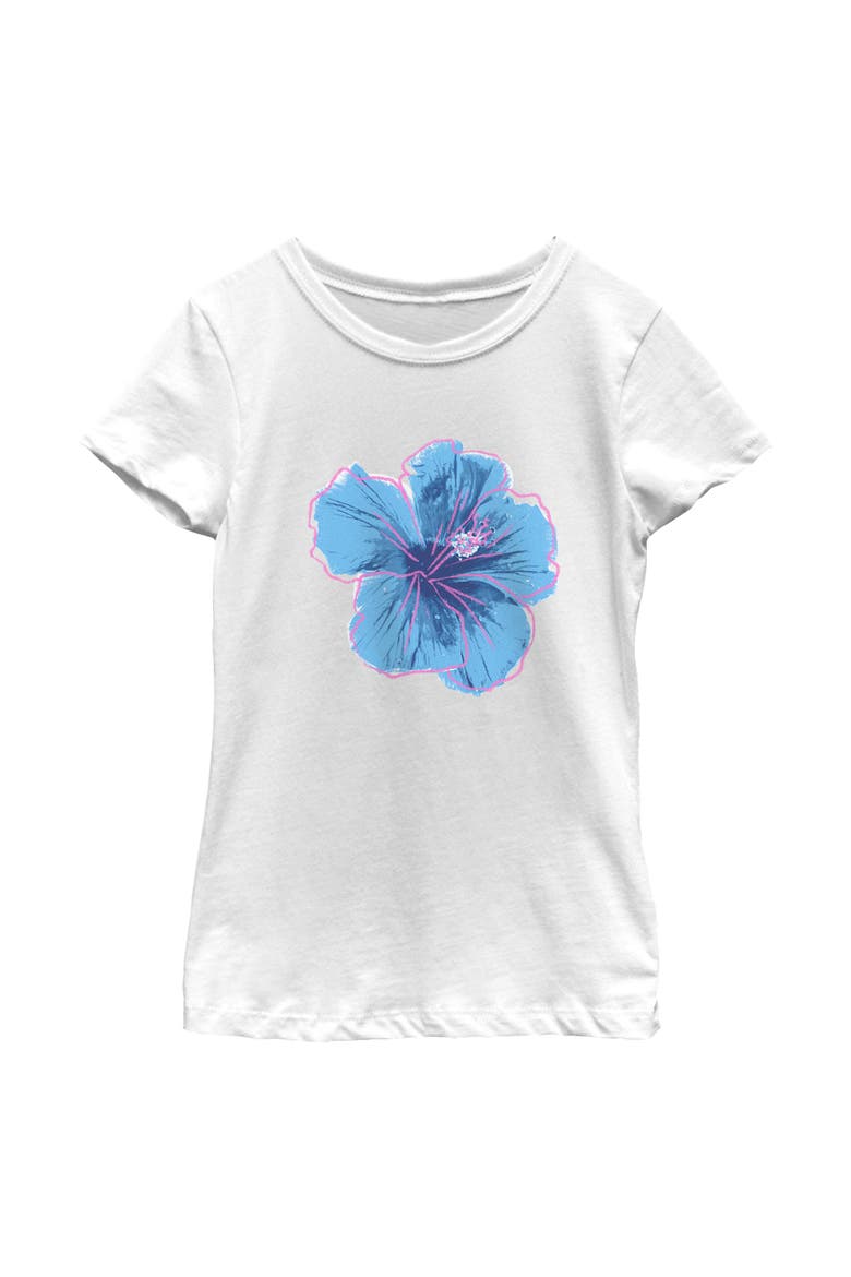 Girl's Lost Gods Minimalist Hibiscus  Graphic T-Shirt, Main, color, White