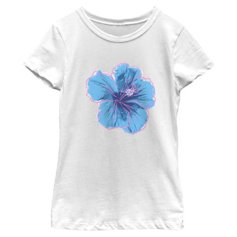 Girl's Lost Gods Minimalist Hibiscus  Graphic T-Shirt