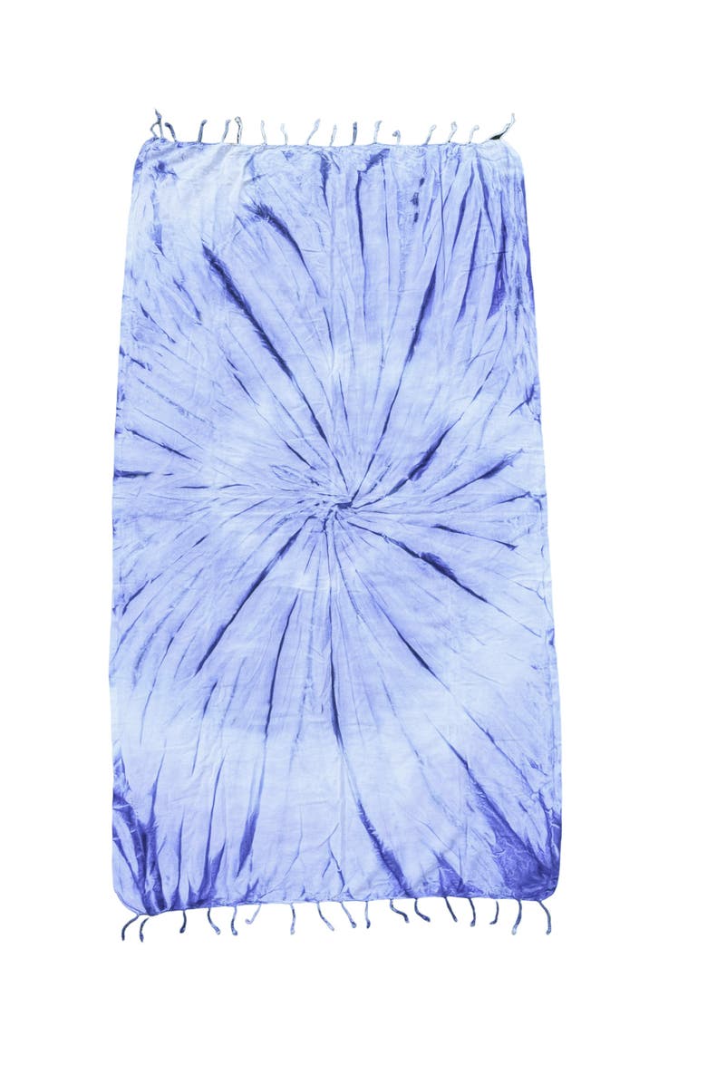 Anaya Tie Dye Turkish Cotton Beach Towel, Main, color, Indigo Blue