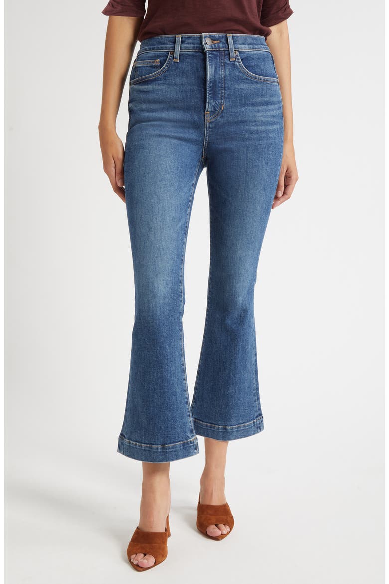 Carson High Waist Ankle Flare Leg Jeans, Main, color, ROADSIDE BLUE