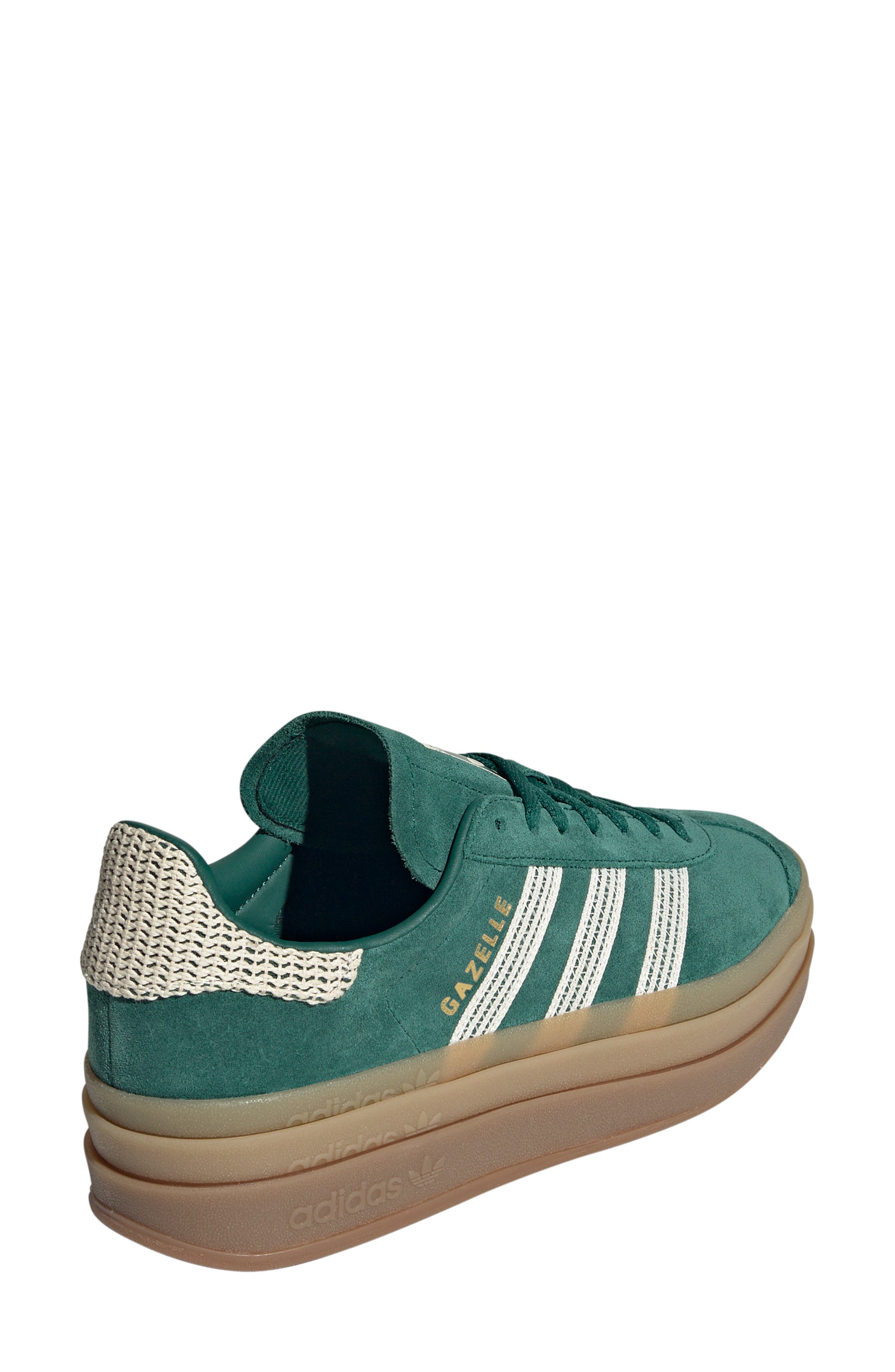 adidas Gazelle Bold Platform Sneaker, Alternate, color, Collegiate Green/White/ Gold