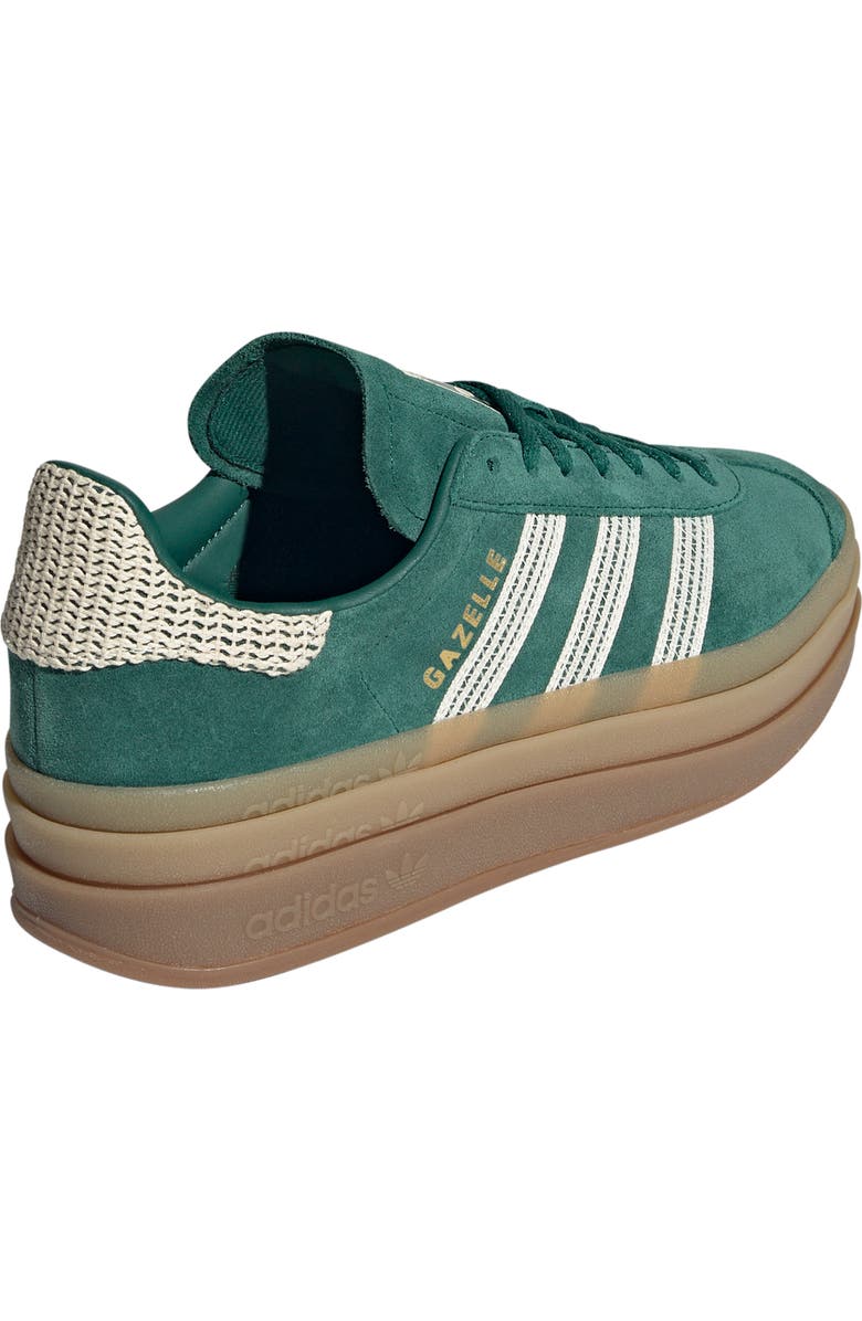 adidas Gazelle Bold Platform Sneaker, Alternate, color, Collegiate Green/White/ Gold