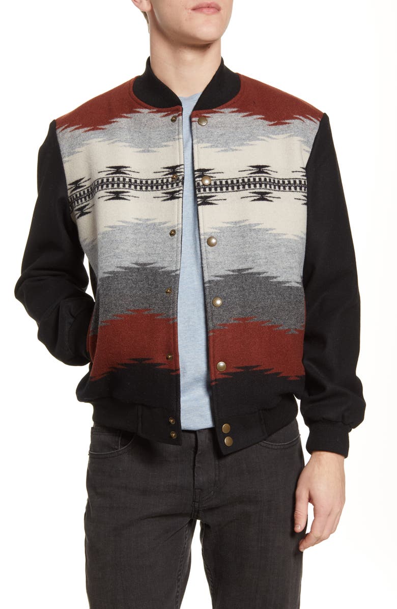 Pendleton The Gorge Wool Blend Bomber Jacket, Main, color, 