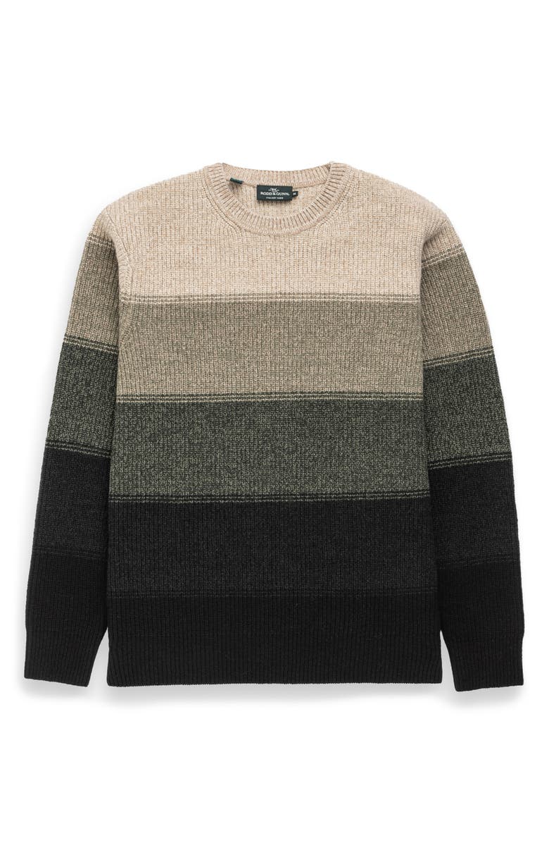 Rodd & Gunn Menzies Bay Colorblock Stripe Lambswool Sweater, Alternate, color, Forest