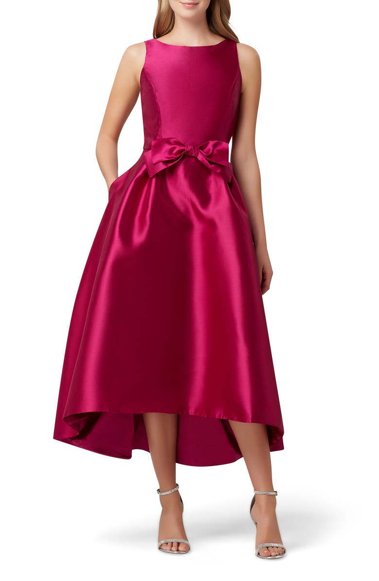Tahari Mikado High/Low Gown, Main, color, 