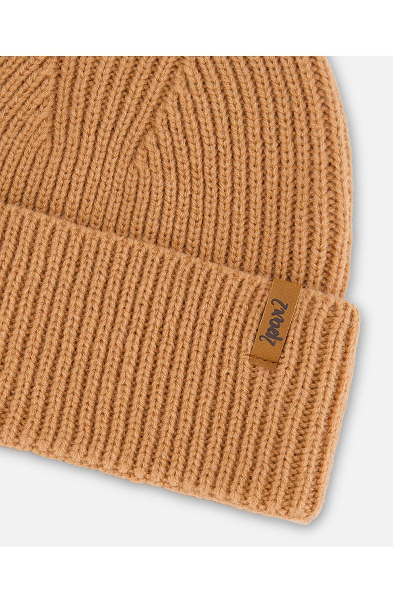Deux par Deux Kids Unisex Mid-Season Knit Hat Brown Pink, Alternate, color,