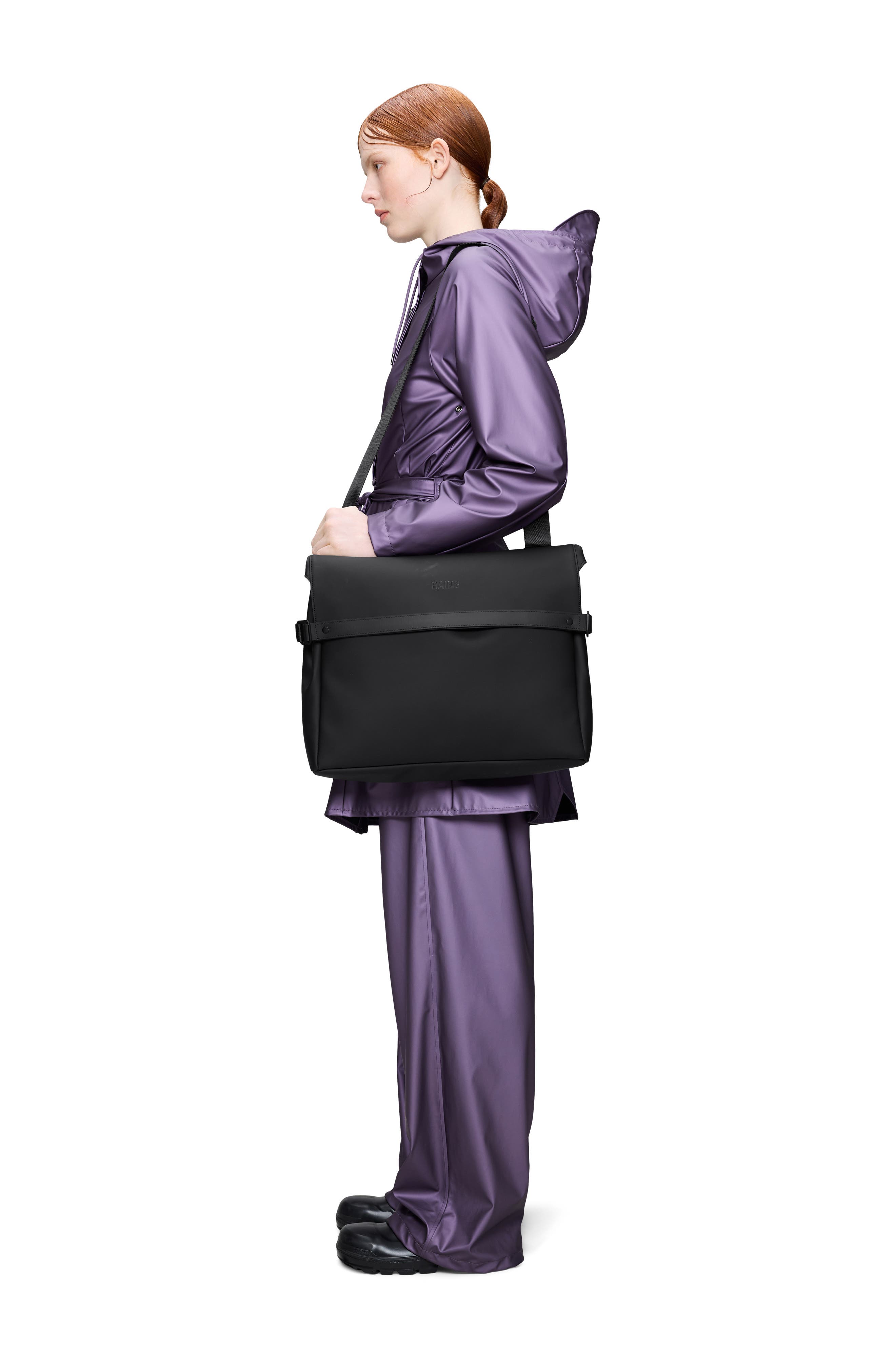 Rains OTG Waterproof Messenger Bag, Alternate, color, Black