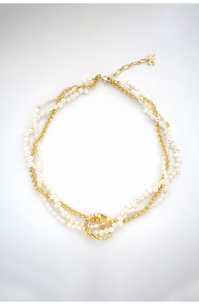 Classicharms Nina Multi-Strand Pearl Necklace, Main, color, Gold