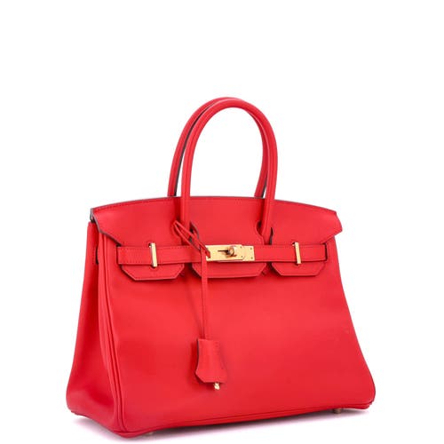 Pre-owned Hermes  Hermes Birkin Handbag Red Jonathan With Gold Hardware 30