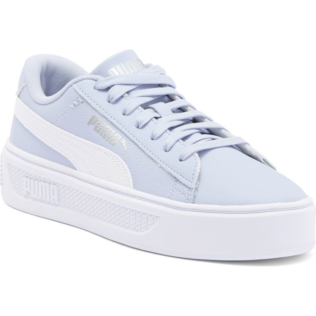Puma Smash Platform V3 Imprint Sneaker In Cool Weather- White