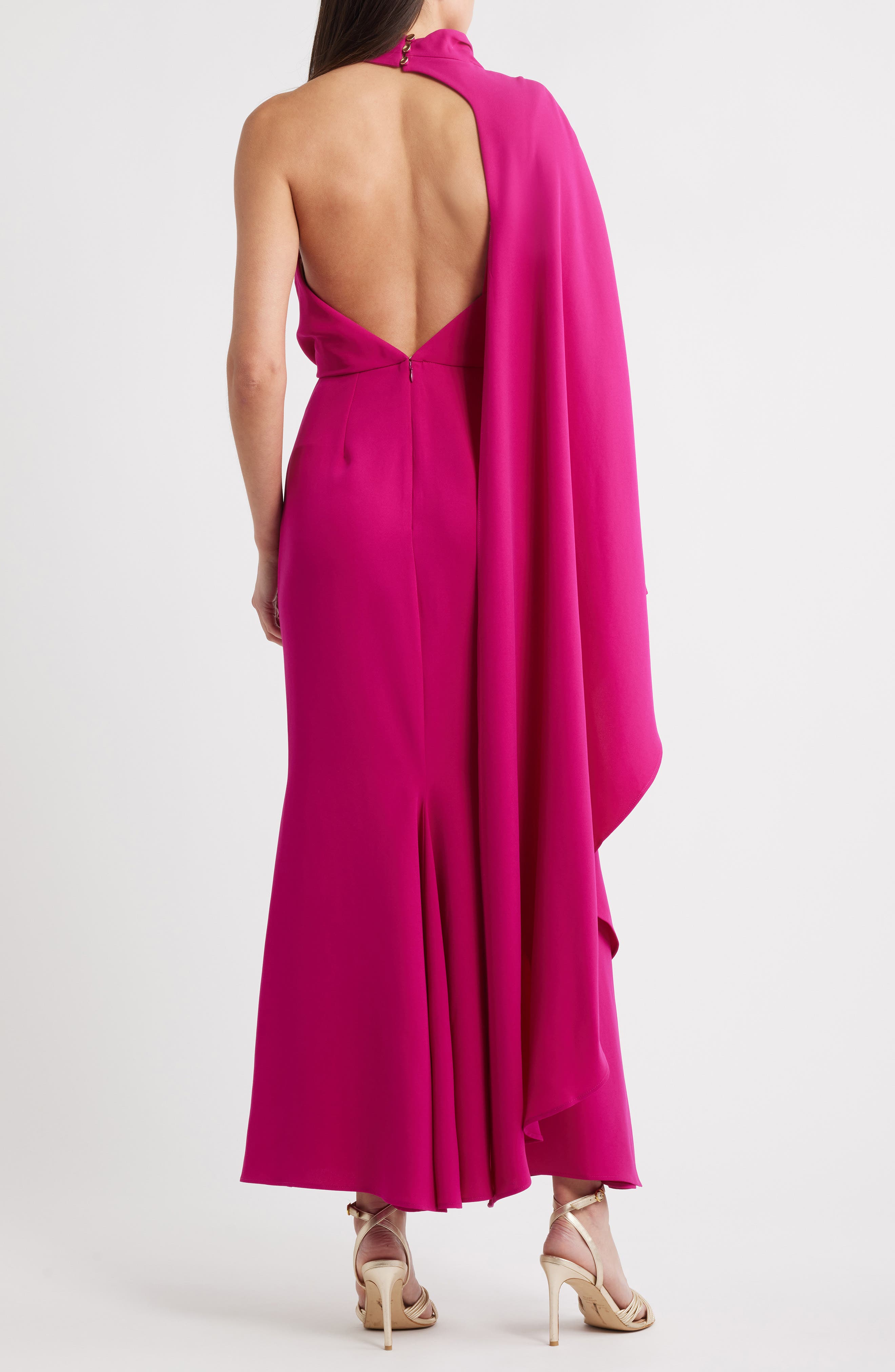Flintshire One-Shoulder Halter Gown - image 2
