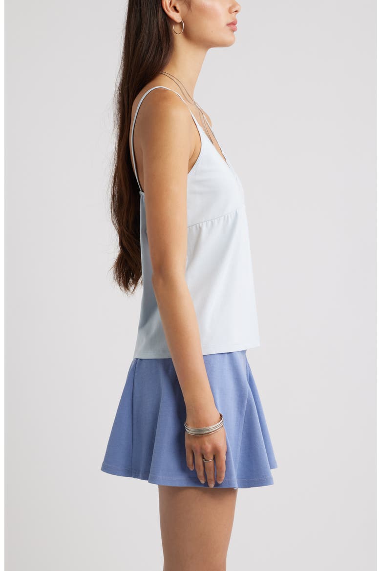 Lace Trim Stretch Cotton Camisole, Alternate, color, BLUE BIRD