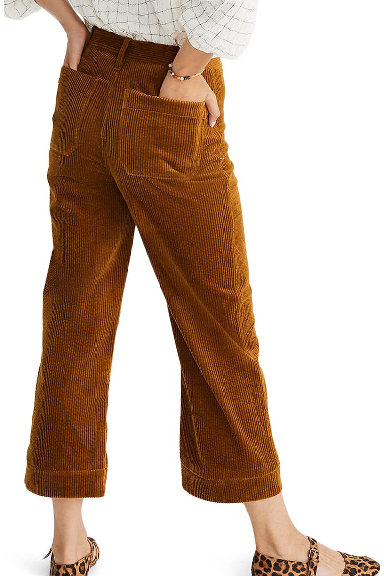 Slim Emmett Wide Leg Crop Pants: Corduroy Edition, Alternate, color, EGYPTIAN GOLD