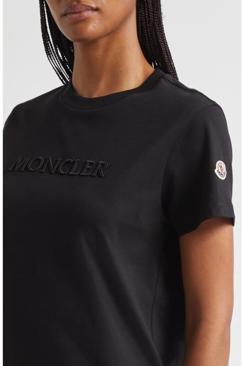 Logo Embroidered Cotton T-Shirt, Alternate, color, BLACK