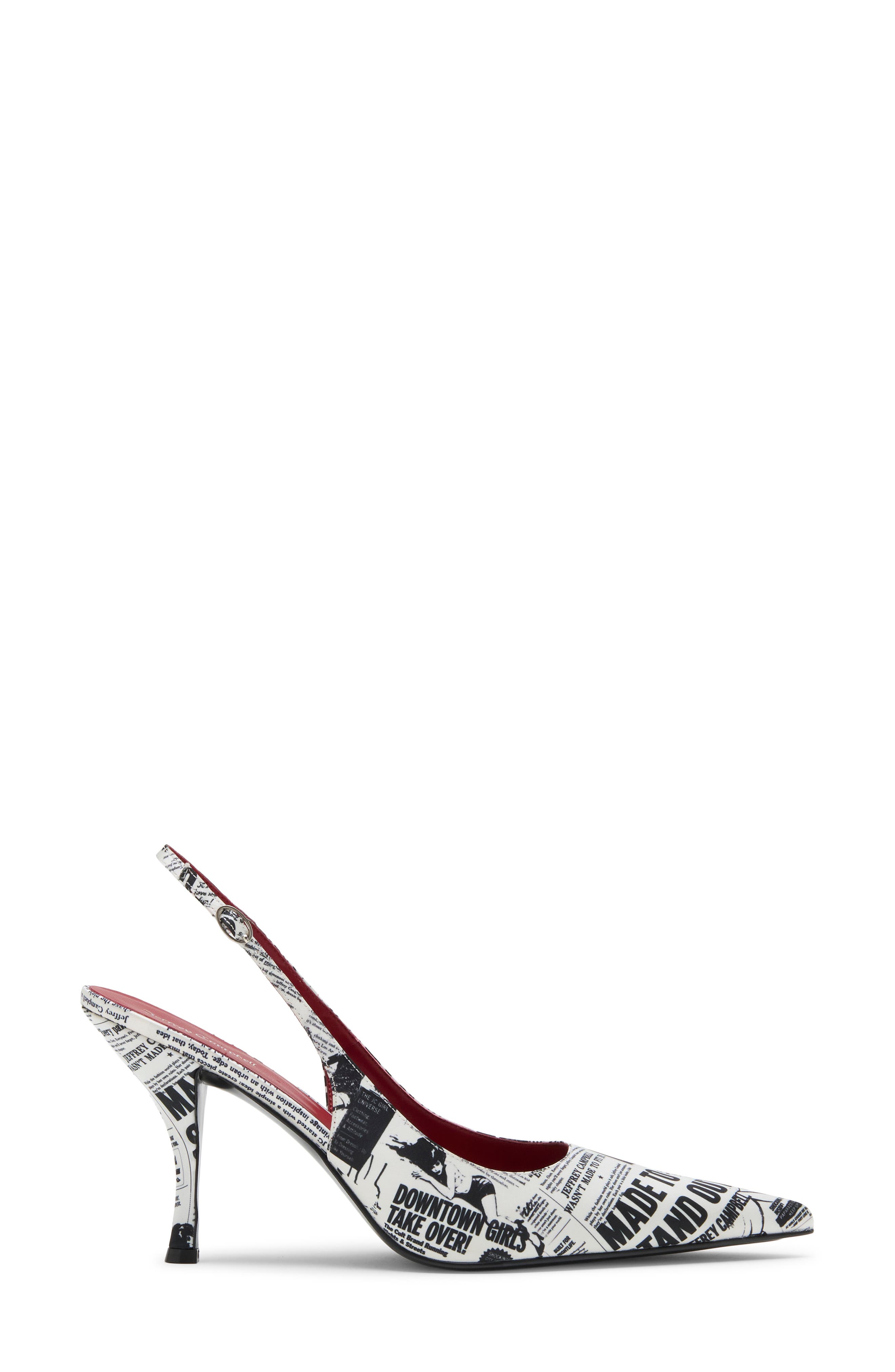 Milly Slingback Pump, Alternate, color, BLACK WHITE NEWSPAPER