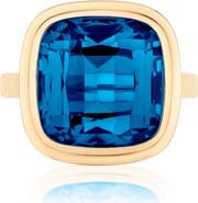 GOSHWARA Manhattan Cushion Cut Blue Topaz Cocktail Ring