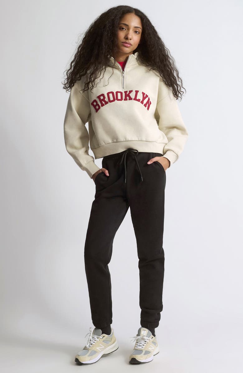 Brooklyn Industries Appliqué Graphic Half-Zip Sweatshirt, Alternate, color, 