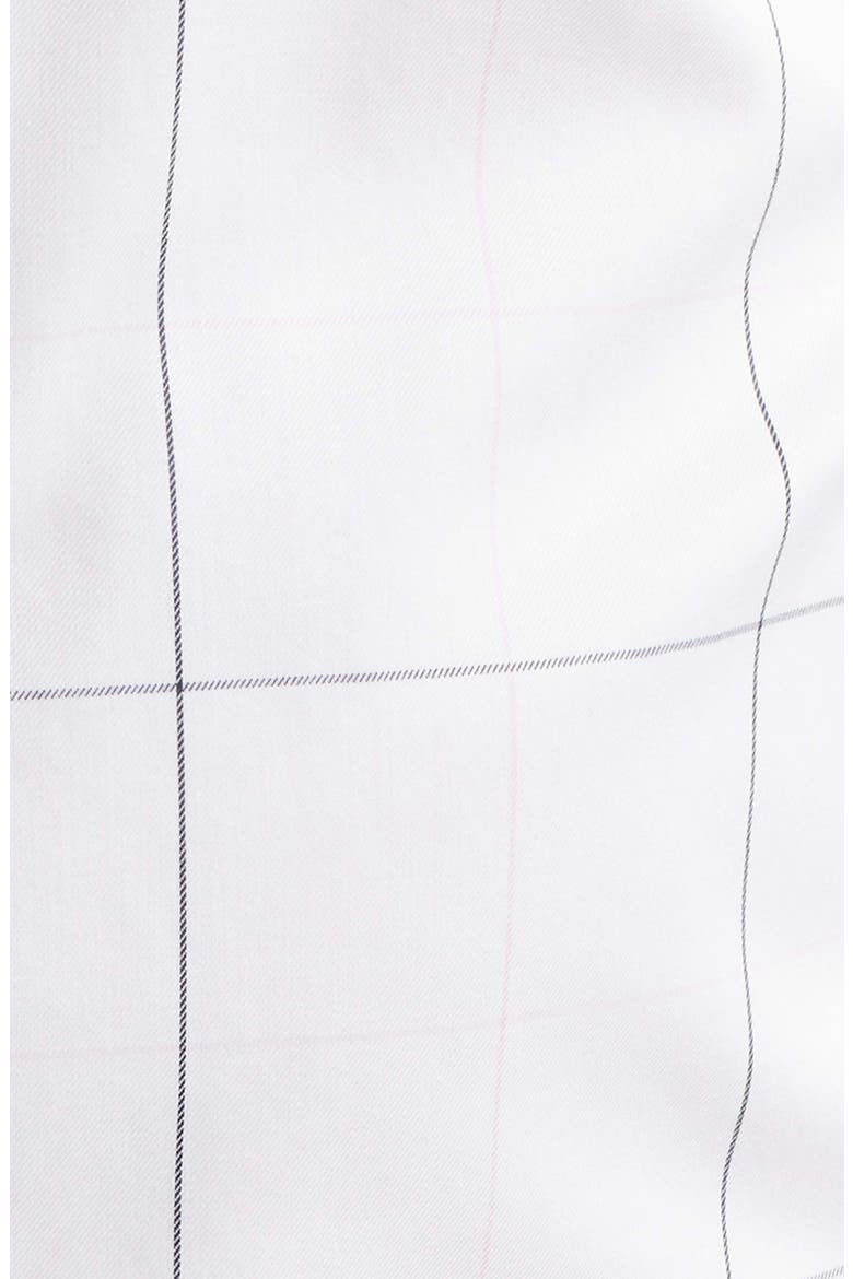 Slim Fit Windowpane Check Non-Iron Cotton Twill Dress Shirt, Alternate, color, NAVY