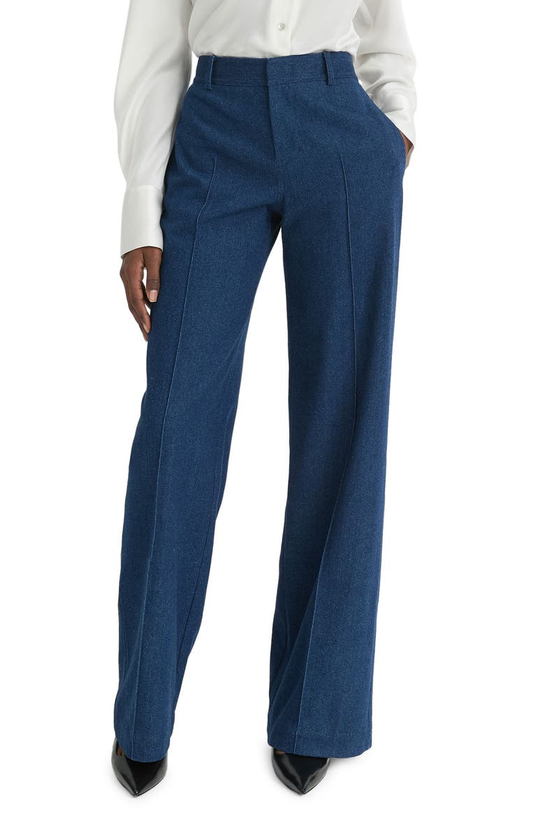 Pintuck Wide Leg Pants, Main, color, INDIGO