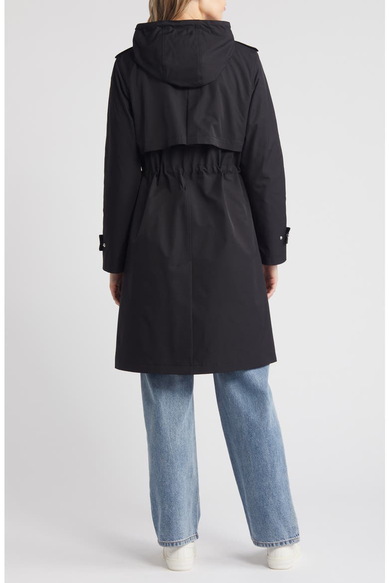 Hooded Trench Coat, Alternate, color, BLACK