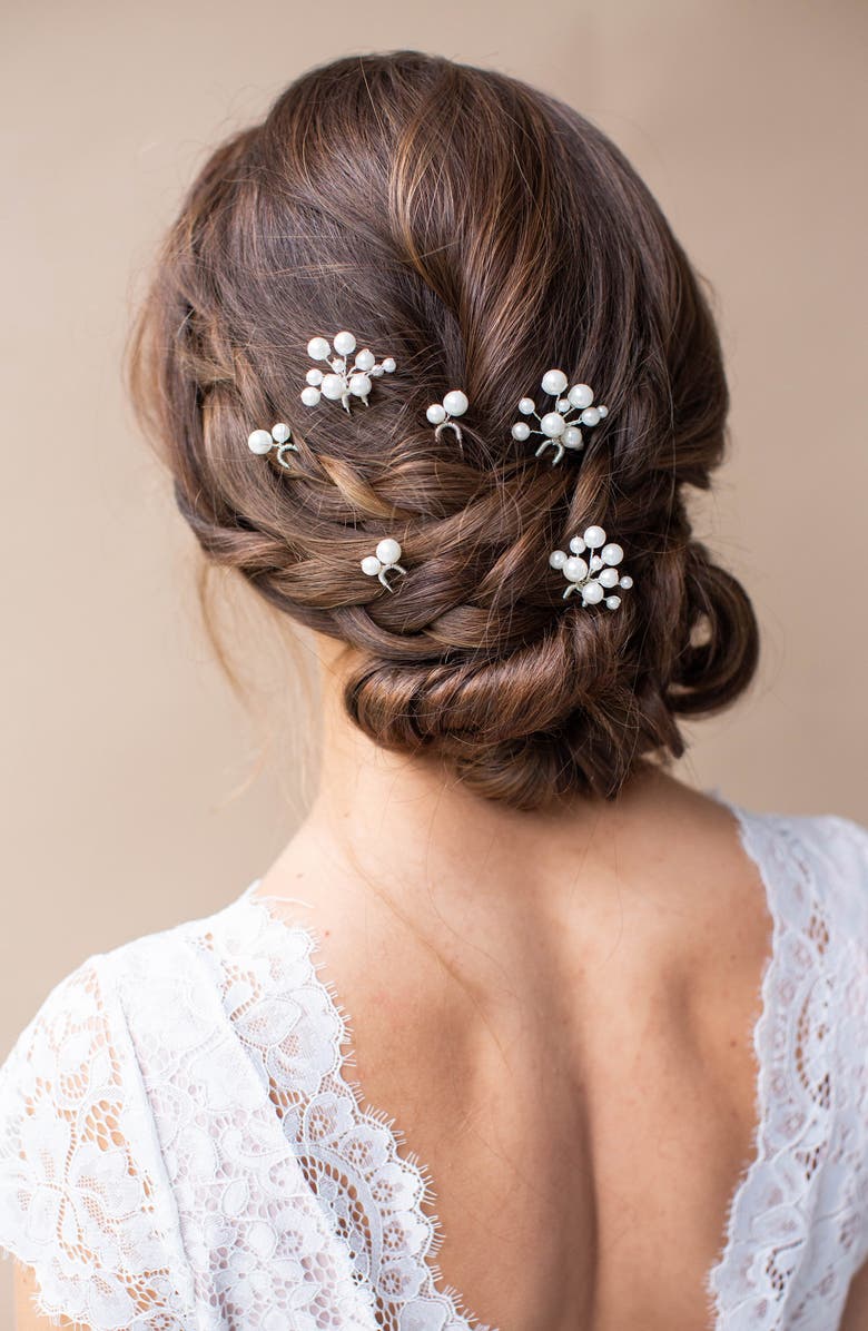 Brides & Hairpins Wrenlee Set of 6 Hair Pins, Alternate, color, Silver