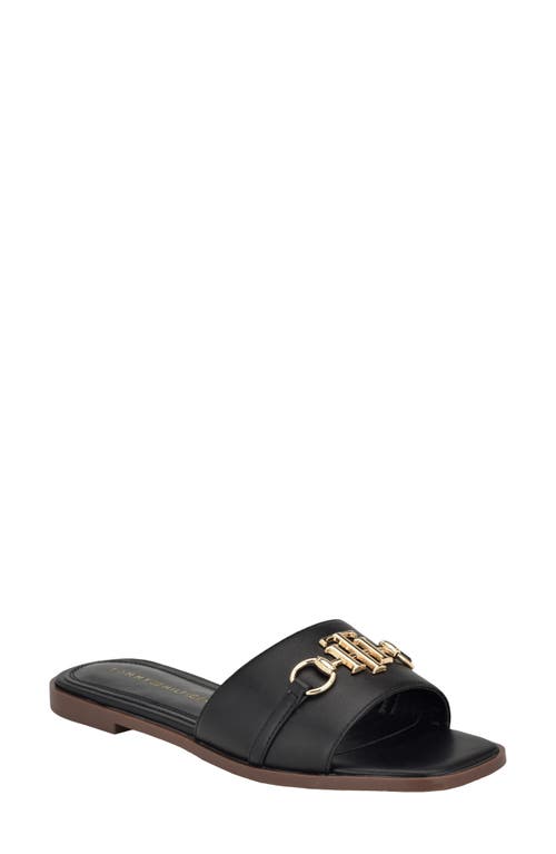 Tommy Hilfiger Pipper Slide Sandal In Black