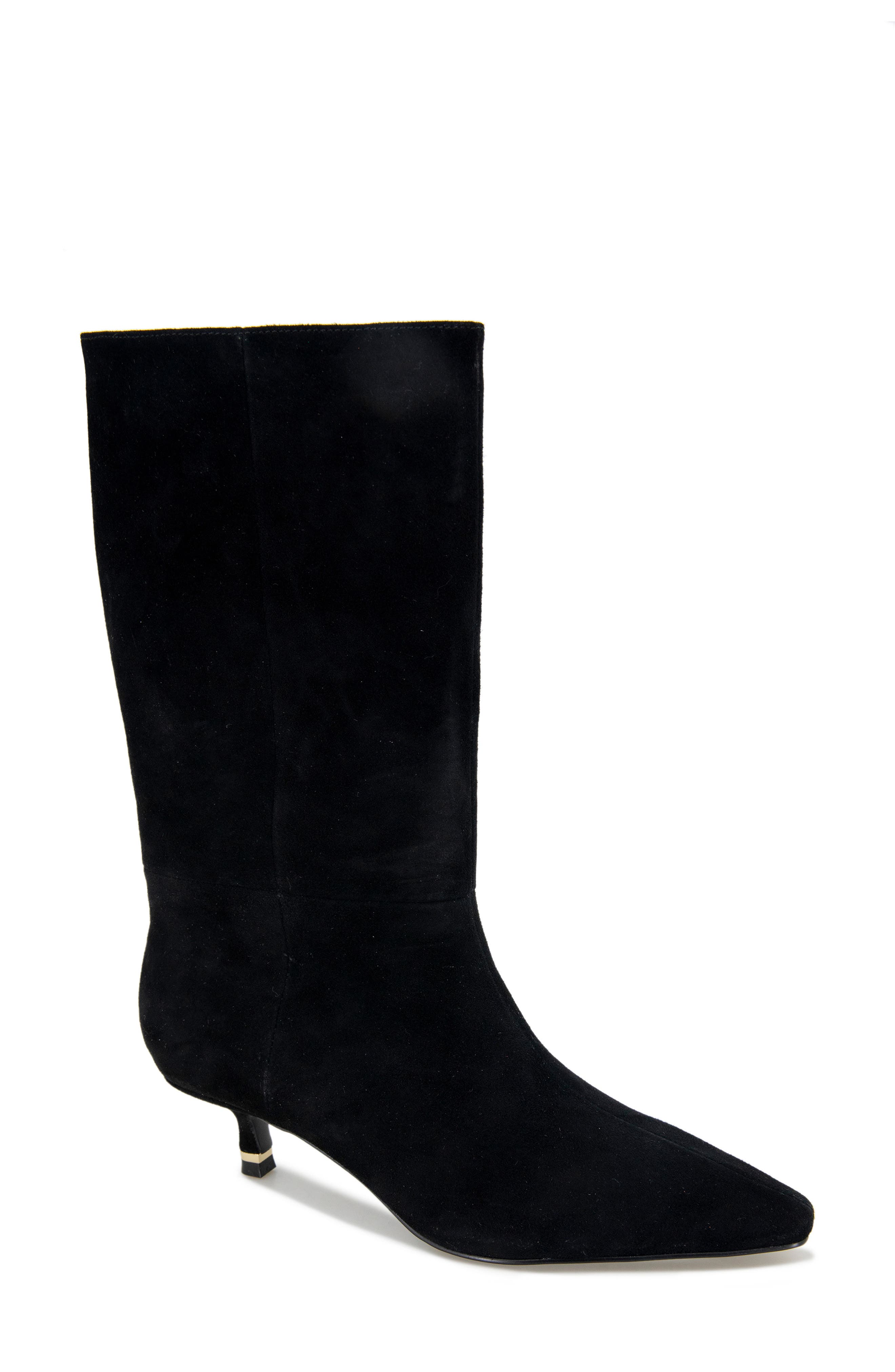 Kenneth Cole Meryl Pointed Toe Boot, Main, color, Black Suede