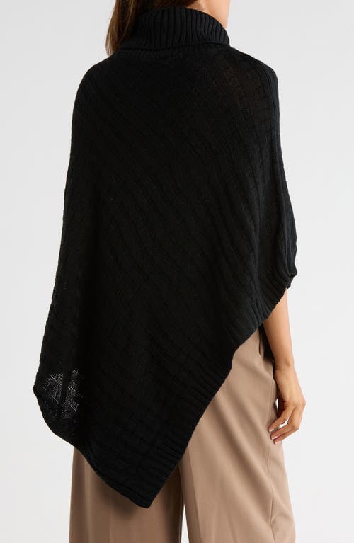 Nanette Lepore Basketweave Asymmetric Poncho In Black