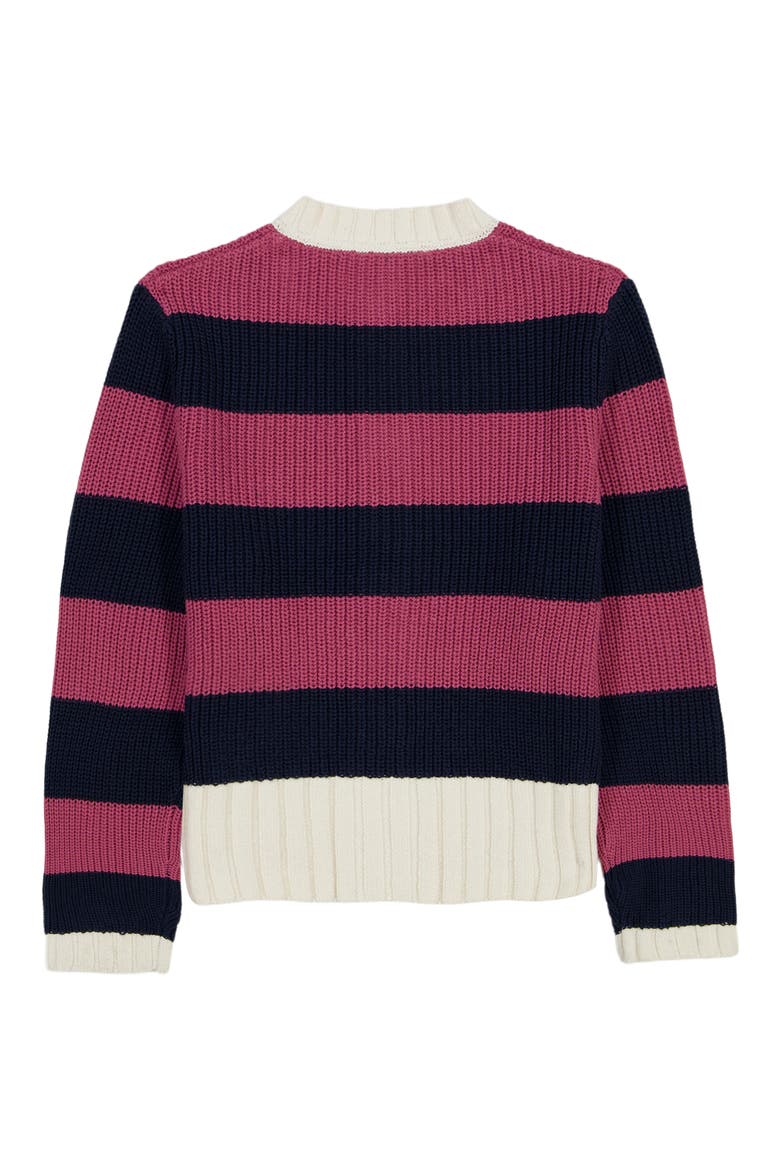 Kids' Rugby Stripe Cardigan, Alternate, color, NAVY BLAZER