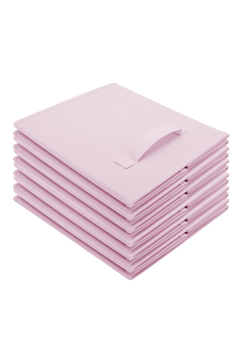 Foldable Storage Cube Basket Bin - Set of 6 - Pastel Pink, Alternate, color, PASTEL PINK