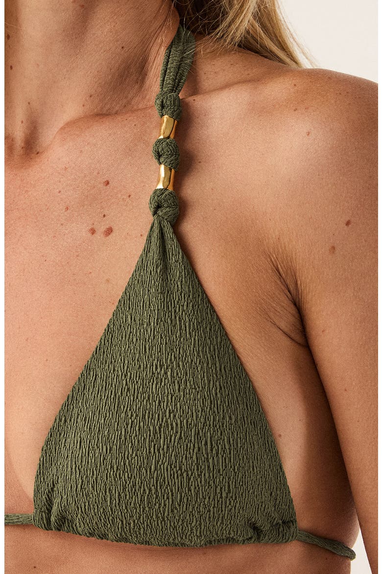 Paula Triangle Bikini Top, Alternate, color, DARK GREEN